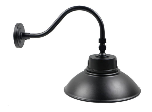 65-661 LED Gooseneck; Selectable Wattage, 30W/40W/50W; Selectable CCT, 3K/4K/5K; Color Black With Photocell