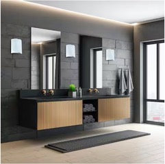 Grafik 11 in. W x 11.42 in. H 1-Light Silver Integrated LED Wall Sconce with Polished Glass Shade