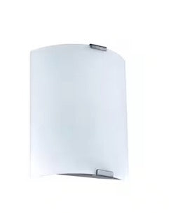 Grafik 11 in. W x 11.42 in. H 1-Light Silver Integrated LED Wall Sconce with Polished Glass Shade