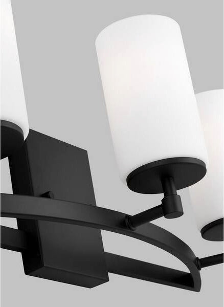 Alturas Midnight Black 3 Lamp Vanity with LED Bulbs and Frosted Glass Shades