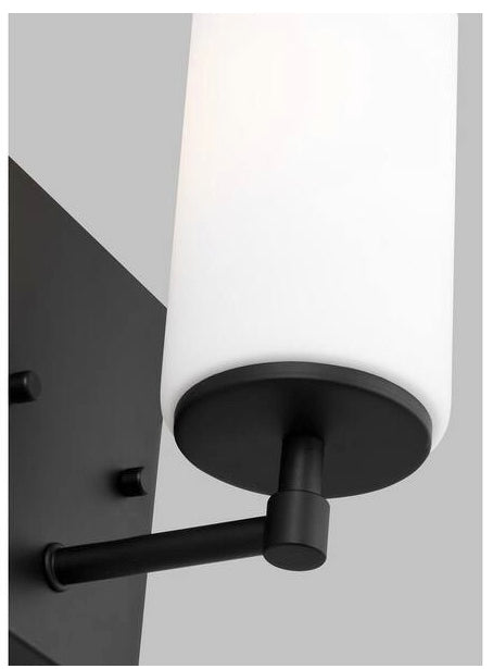Alturas Midnight Black Wall Sconce with LED Bulb and Frosted Glass Shade