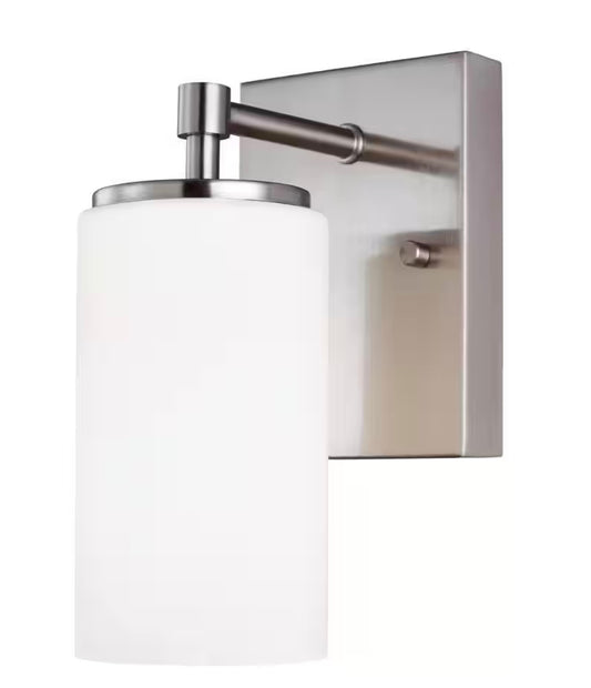 Alturas 4.375 in. 1-Light Modern Brushed Nickel Wall Sconce