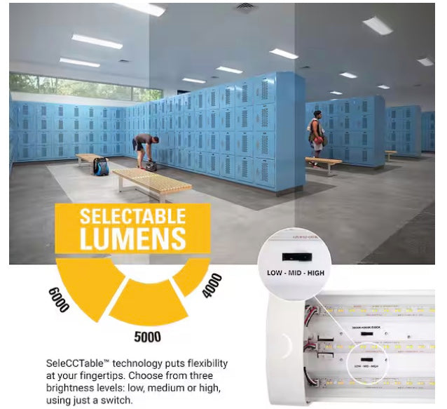 4 ft. Selectable CCT and Lumen 5.5 in. Commercial Wrap Light