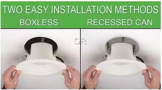 ETI 6 in. Canless Selectable CCT LED Recessed Light Trim Integrated Junction Box 2-Way Mounting Recessed Boxless 960 Lumens