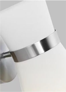 Clark 7 in. 1-Light Wall Sconce With White Linen Shade and LED Light Bulb