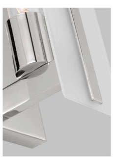 Dex 1-Light Chrome Wall Sconce with LED Bulb and Satin Etched Glass Shade