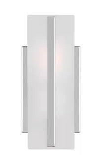 Dex 1-Light Chrome Wall Sconce with LED Bulb and Satin Etched Glass Shade