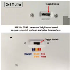 2 ft. x 4 ft. Center Basket LED Troffer Light 39W/32W/29W/24W Dimmable 5850 Lumens 3500K 4000K 5000K 120-277V DLC