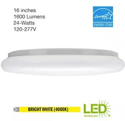 16 in. Round LED Flush Mount Ceiling Light 1600 Lumens Closet Bathroom Lighting Hallway 120-277 Volt 2700K or 4000K