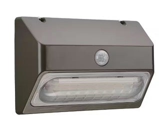120 Degree 9 in. Bronze Motion Sensing Outdoor Dusk to Dawn LED Security Light Wall Pack 2350 Lumens 3000K 4000K 5000K