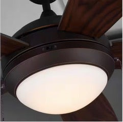 Discus Classic 52 in. Integrated LED Indoor Brushed Steel Ceiling Fan with 3000K Light Kit