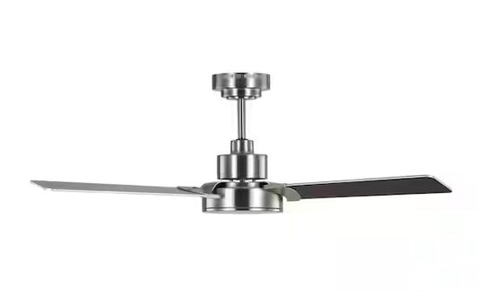 Jovie 44 in. Integrated LED Indoor/Outdoor Brushed Steel Ceiling Fan with Light Kit, Wall Control and Reversible Motor