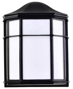 Nuvo 9.85 in. x 7.8 in. Black Hardwired Integrated LED Bulkhead Light