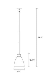 Varus 10.5 in. W 1-Light Matte Black Metal Modern Industrial Pendant with Brushed Nickel Accent and White Inner Shade