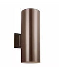 Generation Lighting Outdoor Cylinders 2-Light Bronze Outdoor Wall Lantern Sconce with LED Bulbs