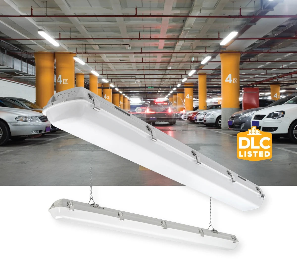 ETi Vapor Tight 4 ft. High Output 5400 Lumens Integrated LED White Wraparound Light 5000K Daylight 0-10V Dimmable