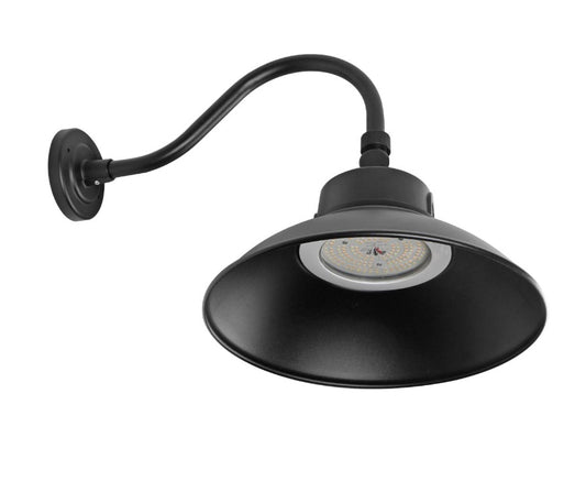 65-661 LED Gooseneck; Selectable Wattage, 30W/40W/50W; Selectable CCT, 3K/4K/5K; Color Black  With Photocell