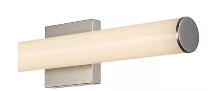 Artika 24 in. Brushed Nickel Integrated LED Bathroom Vanity Light Fixture with Round Tube Acrylic Shade and 5CCT