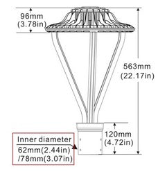 LED Mushroom Style Post Top Light Color and Wattage Field Selectable