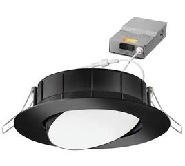 4 in. Selectable Color Temperature New Construction or Remodel Matte Black Recessed Integrated LED Gimbal Kit