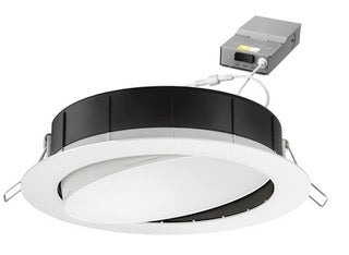 Lithonia Lighting 6 in. Selectable Color Temperature New Construction or Remodel Recessed Integrated LED Gimbal Kit, Matte White (20)