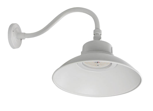65-660 LED Gooseneck; Selectable Wattage, 30W/40W/50W; Selectable CCT, 3K/4K/5K; Color White With Photocell