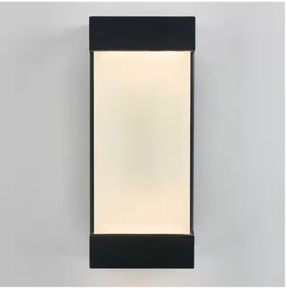 Glacier Black Modern Integrated LED Outdoor Hardwired Garage and Porch Light Lantern Sconce