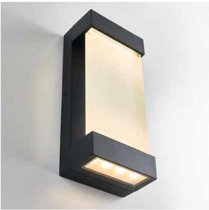 Glacier Black Modern Integrated LED Outdoor Hardwired Garage and Porch Light Lantern Sconce