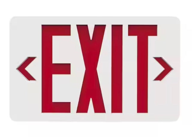 Evade 120-Volt/277-Volt Integrated LED White with Red Exit Sign