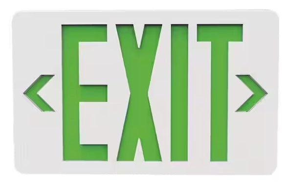 Evade 120-Volt/277-Volt Integrated LED White with Green Exit Sign