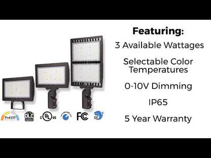 150-Watt Yoke Mount Line Voltage Bronze Outdoor Integrated LED Landscape Flood Light, Selectable CCT 3000/4000/5000K